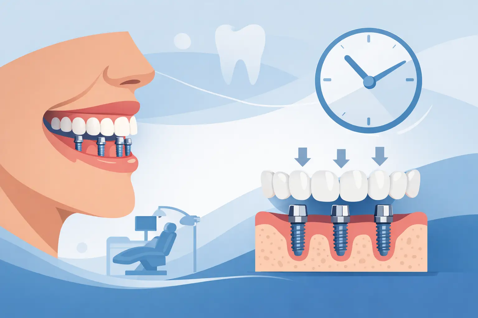 Reabilitação oral com dentes fixos num dia