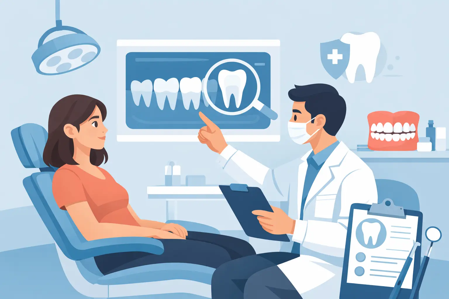 Guia da primeira consulta dentária com diagnóstico