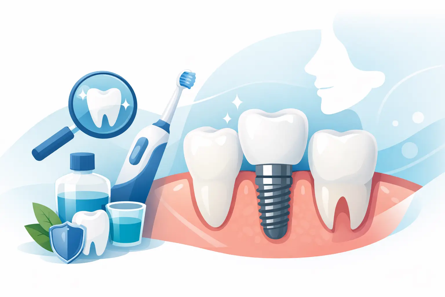 Melhores cuidados após implante dentário
