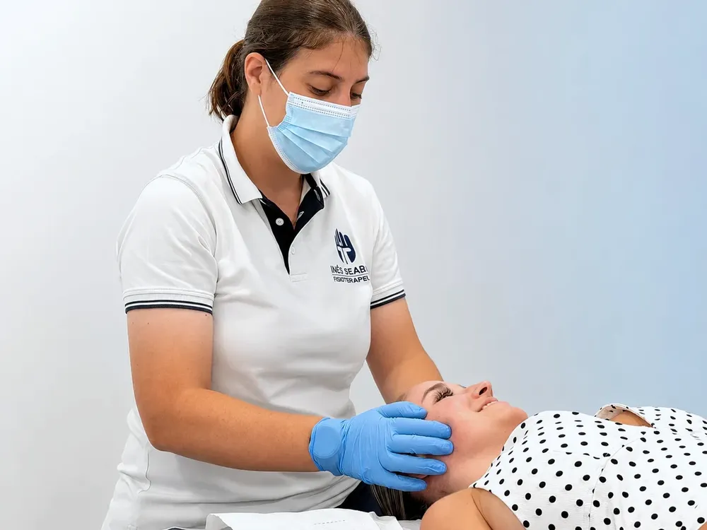 Fisioterapeuta Inês Seabra em terapia manual da ATM